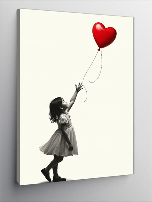 Kanvas Tablo Balonlu Kız
