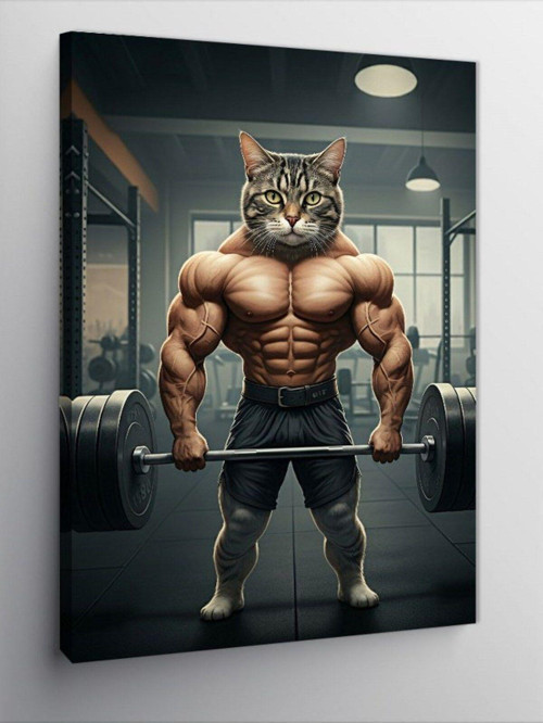 Kanvas Tablo Kaslı Kedi