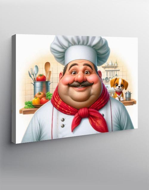 Kanvas Tablo Neşeli Aşçı