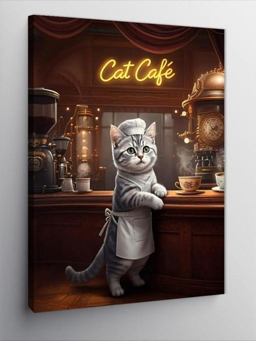 Kanvas Tablo Garson Kedi