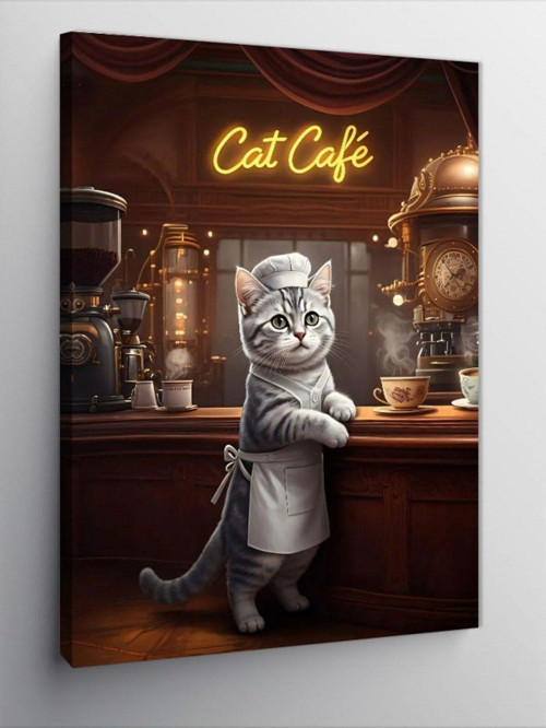 Kanvas Tablo Garson Kedi
