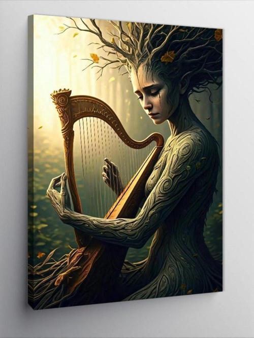 Kanvas Tablo Doğa İle Bütünleşen Kadın