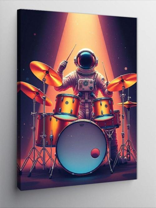 Kanvas Tablo Astronot Davulcu