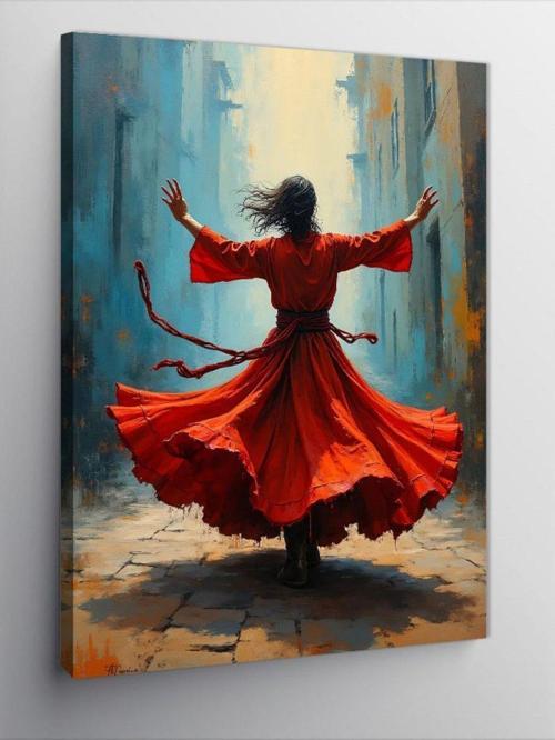 Kanvas Tablo Kırmızı Elbise