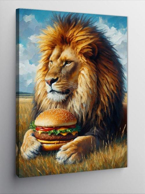 Kanvas Tablo Burger Aslan