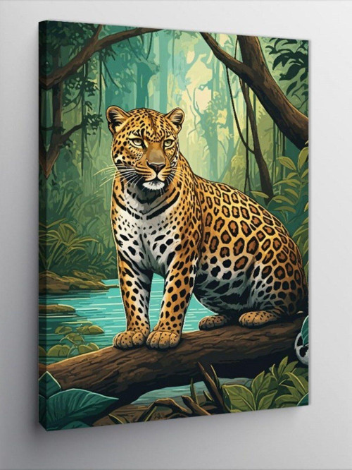 Kanvas Tablo Orman Leoparı