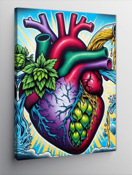 Kanvas Tablo Kalp Anatomisi