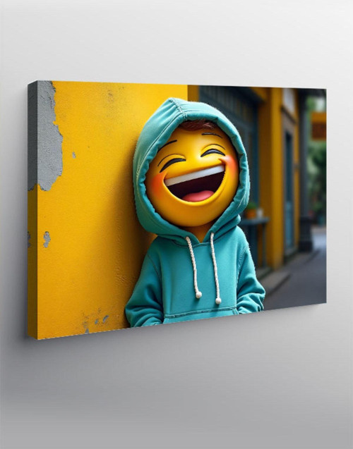 Kanvas Tablo Gülümseyen Emoji Çocuk