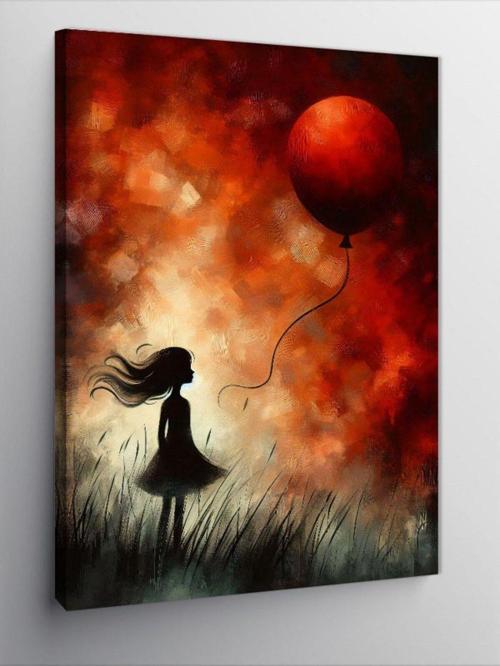 Kanvas Tablo Balonlu Kız