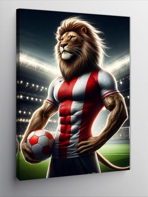 Kanvas Tablo Futbol Aslanı