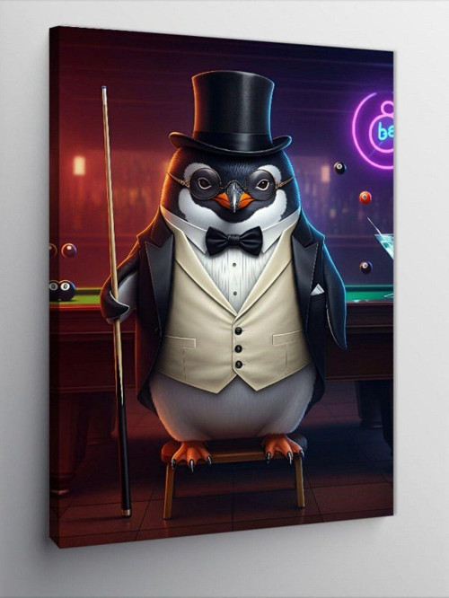 Kanvas Tablo Smokinli Penguen