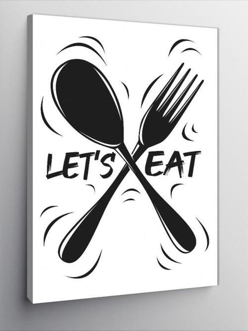 Kanvas Tablo Let'S Eat Logo