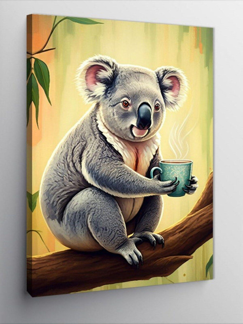 Kanvas Tablo Koala Çay Molası