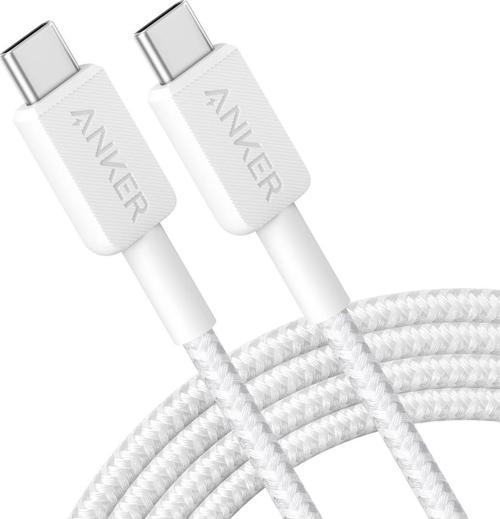 PowerLine USB-C to USB-C Örgülü Kablo 3ft/0.9m 60W - USB-IF - Beyaz - A81F5 (Anker Türkiye Garantili)