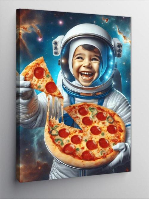 Kanvas Tablo Astronot Pizzacı