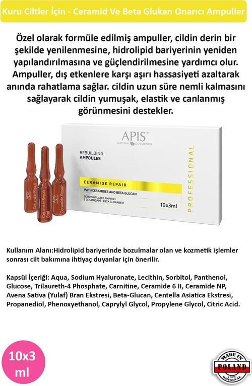 Kuru Ciltler İçin - Ceramid Ve Beta Glukan Onarıcı Ampuller - 10 X 3 Ml