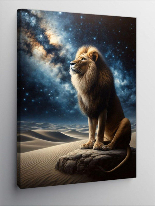 Kanvas Tablo Ayakta Kedi Aslan
