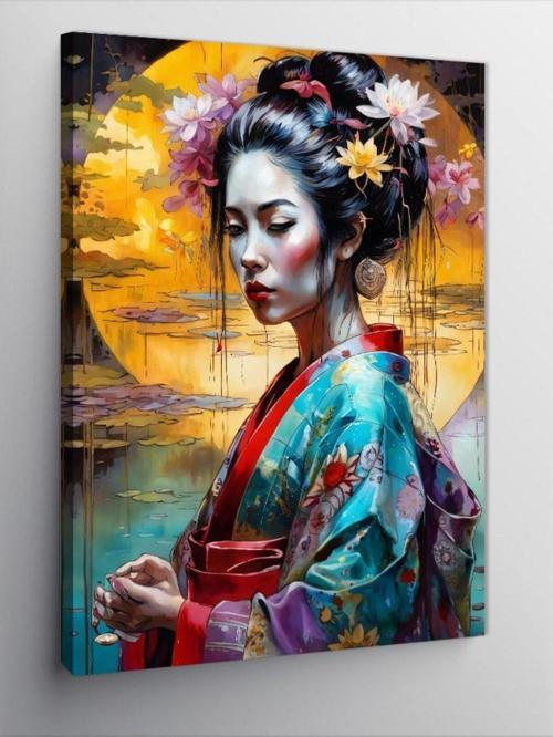 Kanvas Tablo Geleneksel Japon Kadını