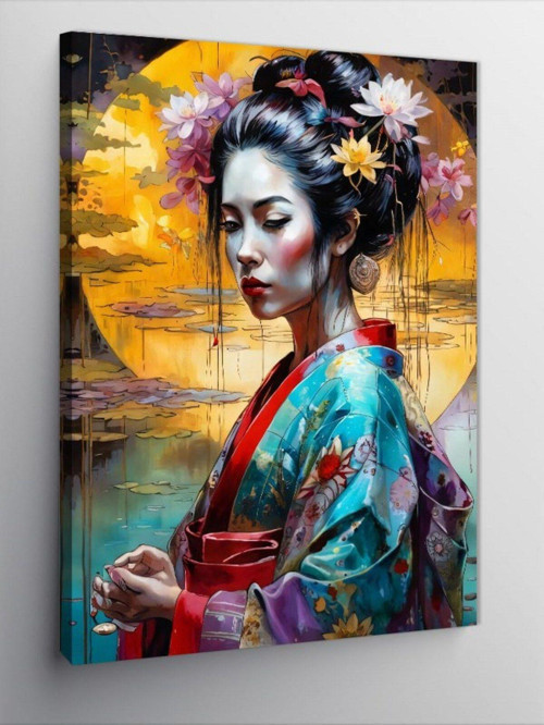 Kanvas Tablo Geleneksel Japon Kadını