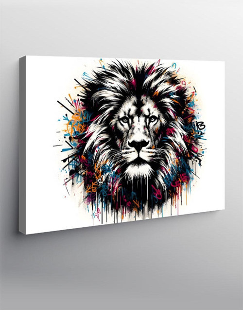 Kanvas Tablo Graffiti Desenli Aslan