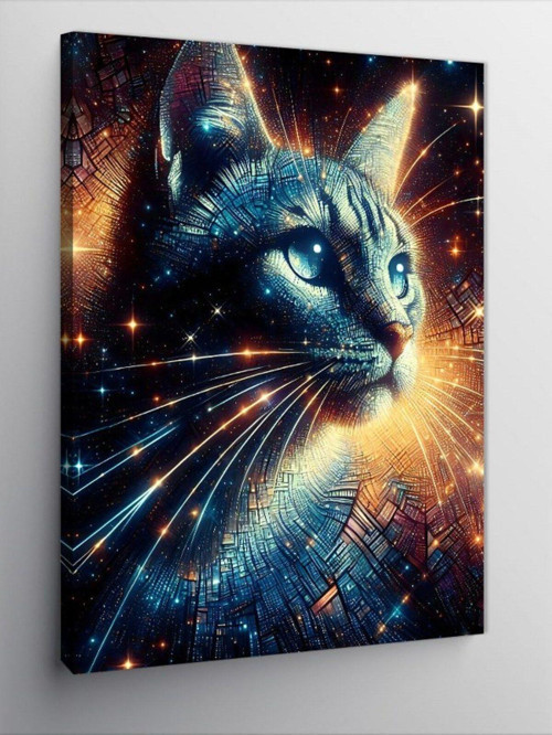 Kanvas Tablo Uzay Ve Kedi