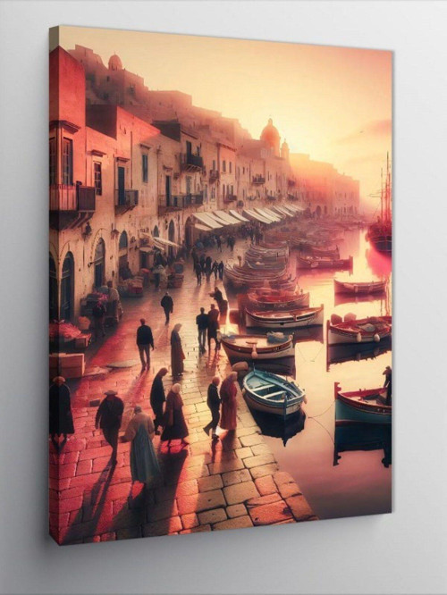 Kanvas Tablo Sahil Kasabası