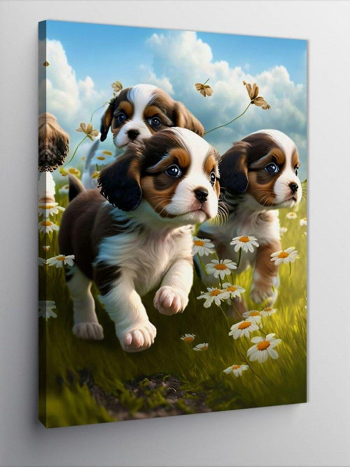 Kanvas Tablo Sevimli Yavru Köpekler