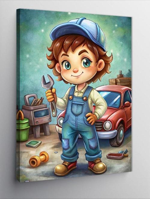 Kanvas Tablo Tamirci Çocuk