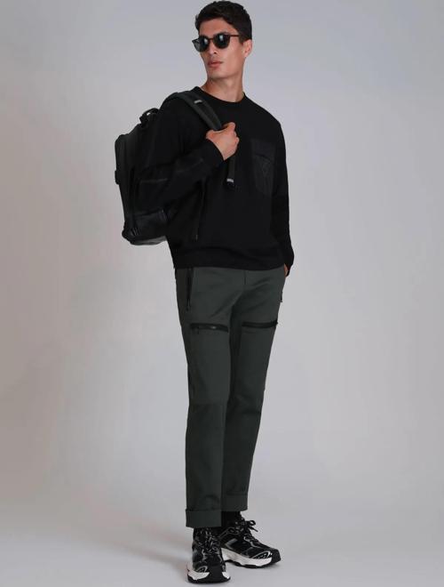 Techno Erkek Sweatshirt Siyah