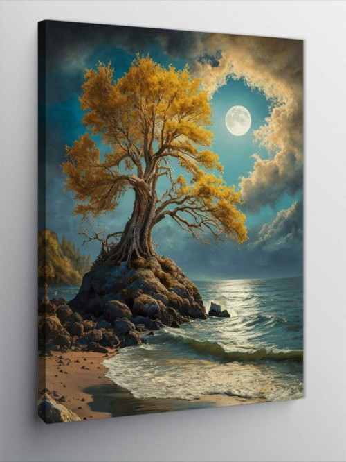 Kanvas Tablo Ağaç Ve Deniz