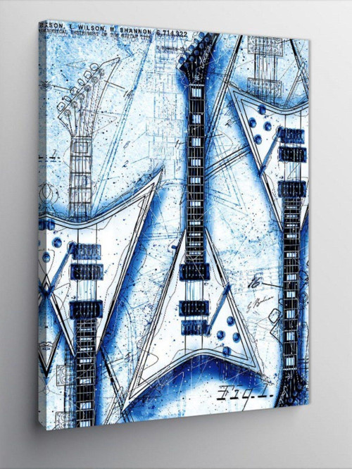 Kanvas Tablo Fly Kasa Elektro Gitar