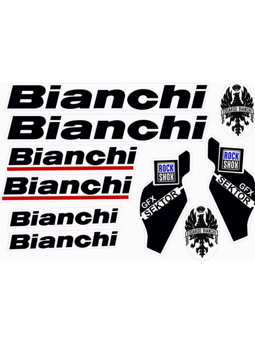 BİANCHİ BİSİKLET YAZI SETİ SİYAH - ETİKET