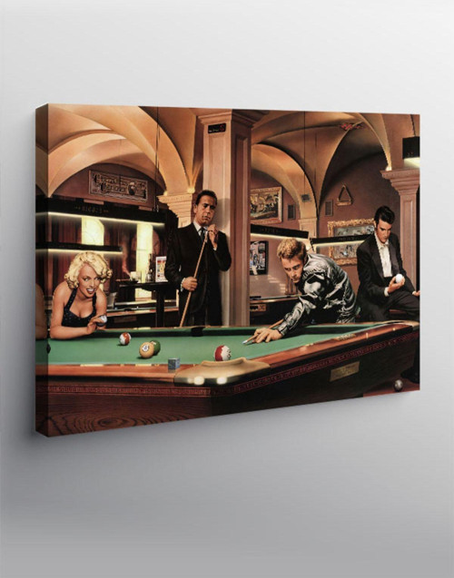 Kanvas Tablo Bilardo Oynayan İnsanlar