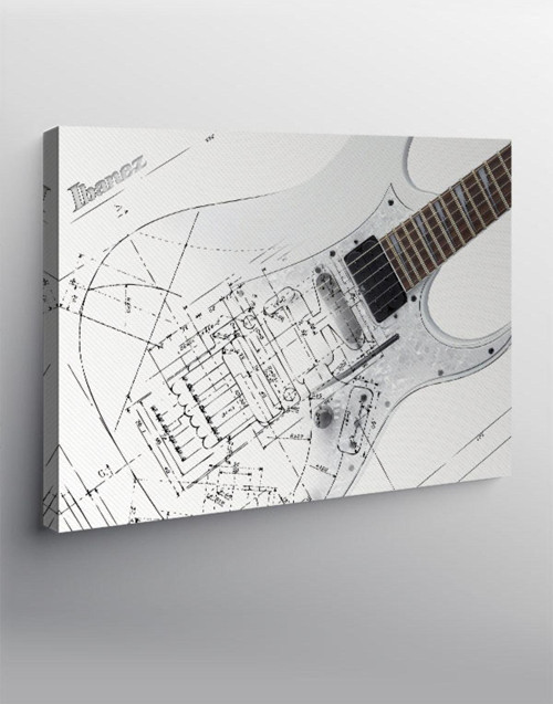 Kanvas Tablo Elektro Gitar Anatomisi
