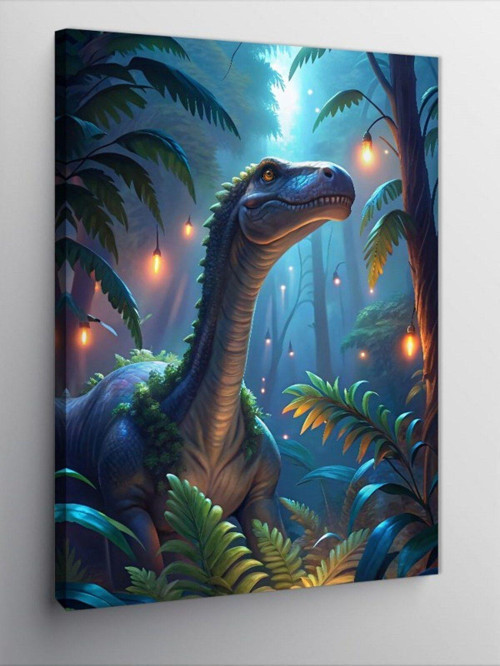 Kanvas Tablo Sevimli Dinozor Ormanda