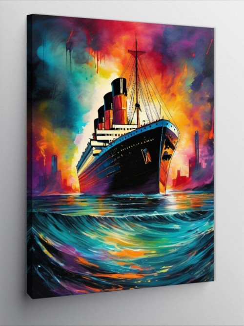 Kanvas Tablo Renkli Fon Titanic