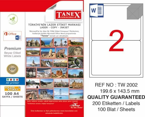 TW-2002 Laser Etiketi (199,6 x 143,5 mm)