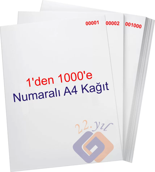 1 den 1000 e Numaralı A4 Fotokopi Kağıdı