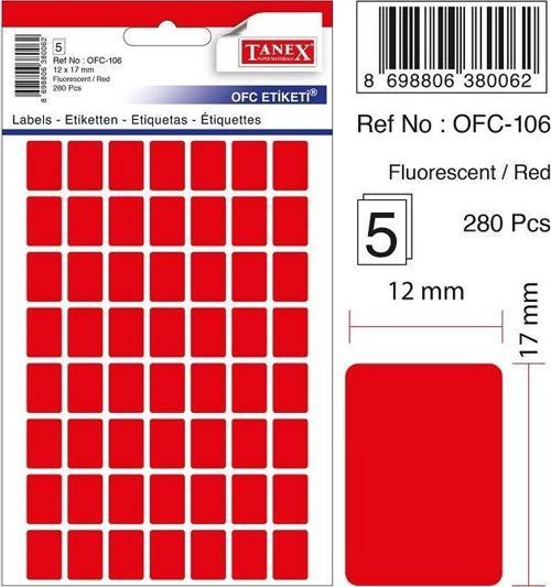 OFC-106 FLORESAN ETİKET KIRMIZI POŞET