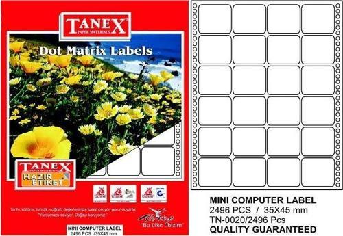 BİLGİSAYAR SÜREKLİ FORM ETİKETİ 35x45mm 2496 ADET