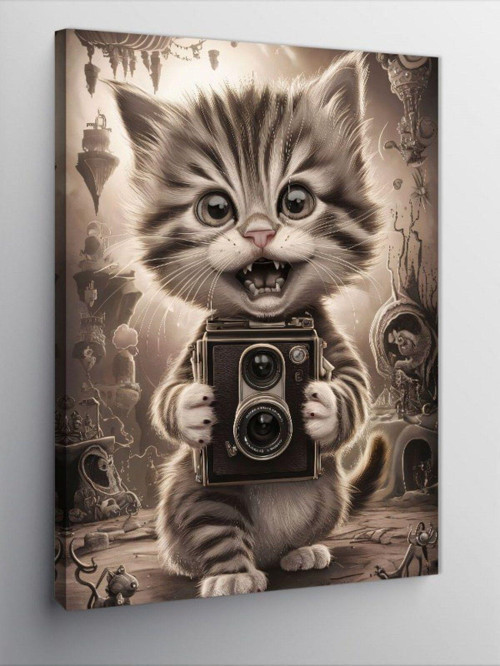 Kanvas Tablo Fotoğrafçı Kedi