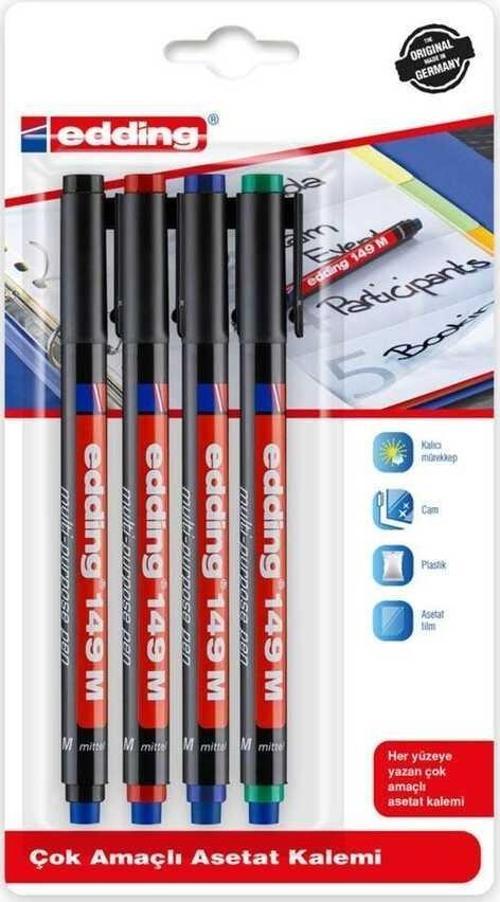 Asetat Kalemi Silgili 1 mm 4'lü