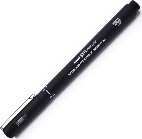 -Ball Pin Fine Line Teknik Çizim Kalemi 0.3 mm Siyah