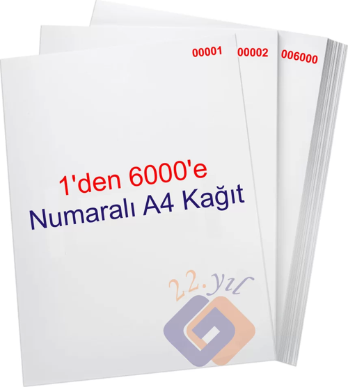 1 den 6000 e Numaralı A4 Fotokopi Kağıdı