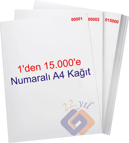 1 den 15000 e Numaralı A4 Fotokopi Kağıdı