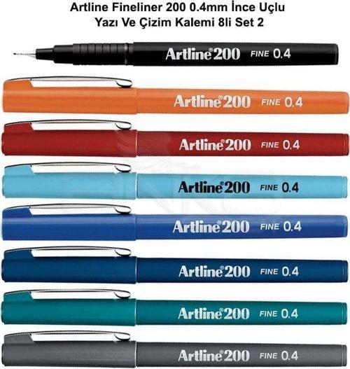 Fineliner 200 0.4mm İnce Uçlu Yazı Ve Çizim Kalemi 8li Set 2