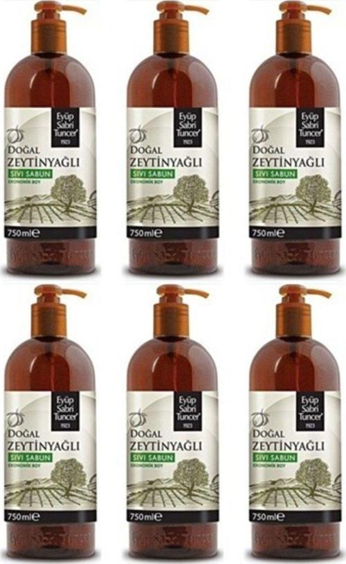 Doğal Zeytinyağlı Sıvı Sabun 750 Ml 6 Adet