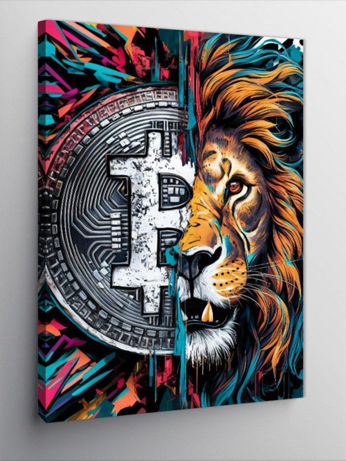 Kanvas Tablo Aslan Ve Bitcoin