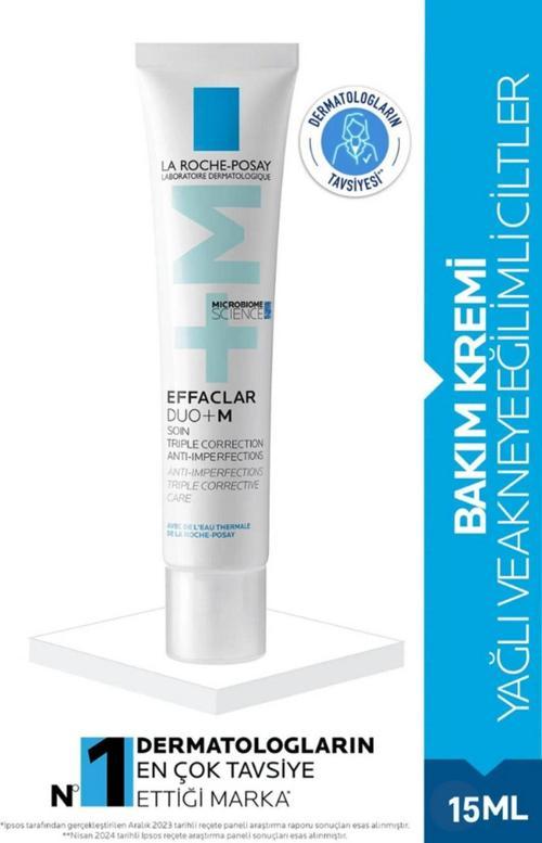 Effaclar Duo+M Yağlı, Akne/Sivilce Eğilimli Ciltler İçin Yüz Bakım Kremi 15Ml