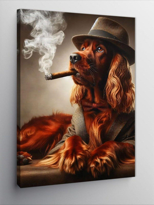 Kanvas Tablo Puro İçen Köpek